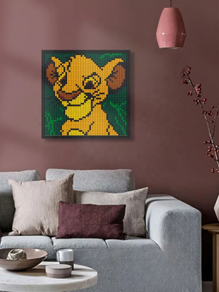 N0134 Simba Lion King Mosaic Wall Art | 2304 PCS