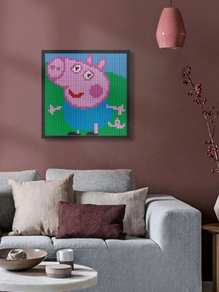N0058 George Pig Mosaic Wall Art | 2304 PCS