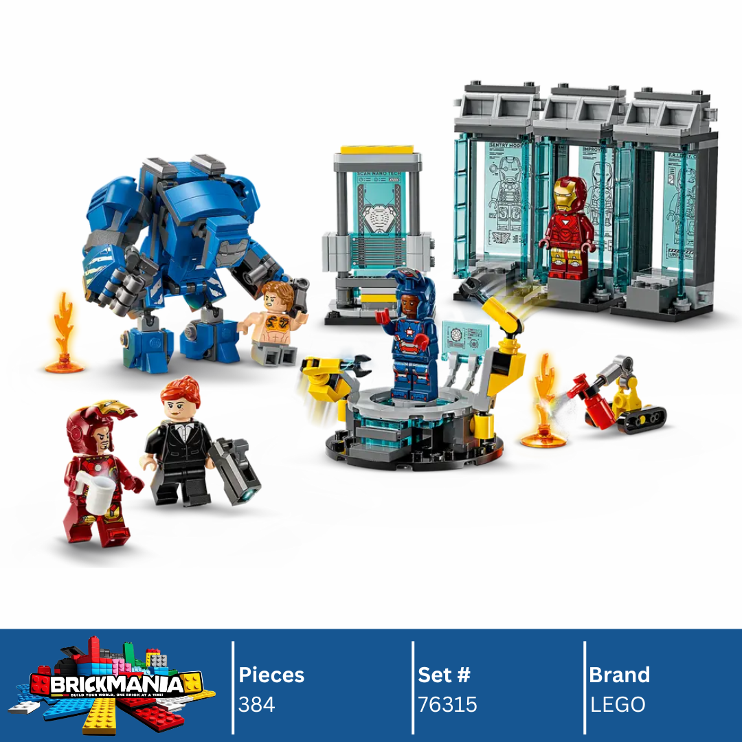LEGO 76315 Marvel Iron Man's Laboratory: Hall of Armor | 384 PCS