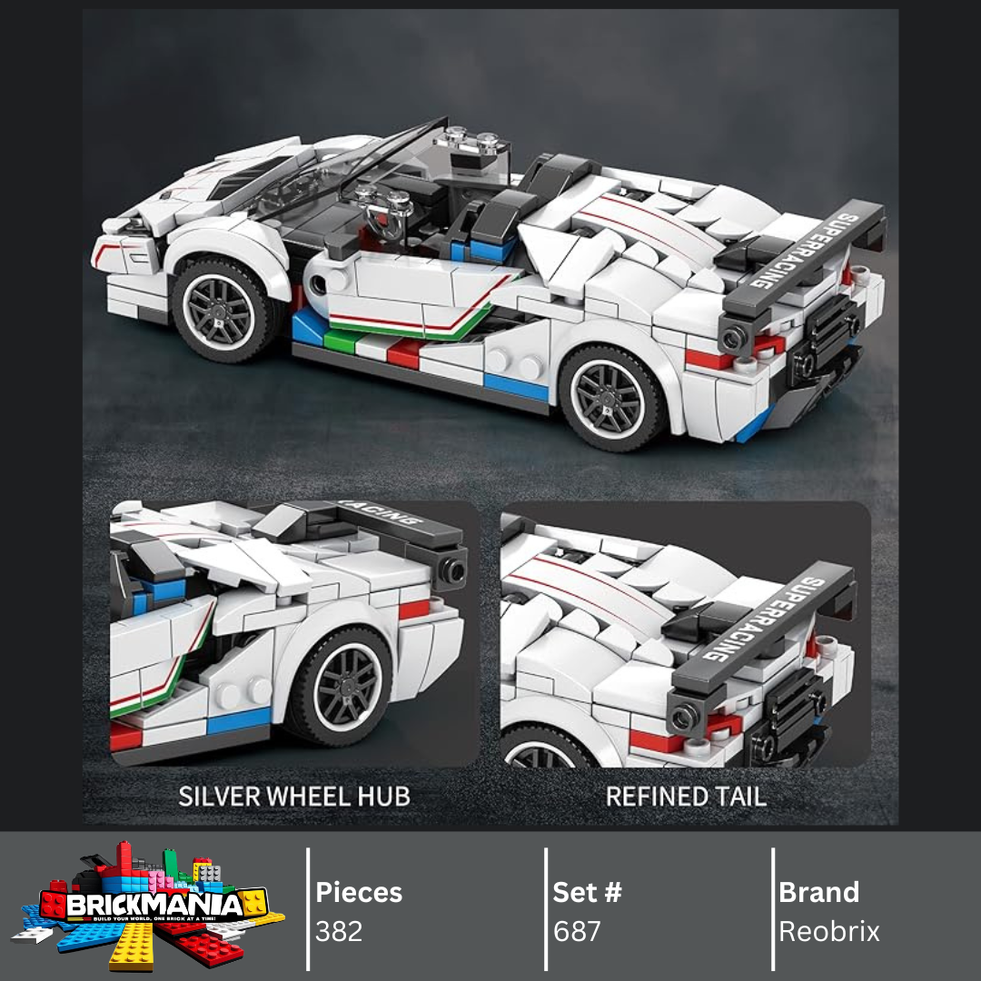 Reobrix 687 Lamborghini Aventador SVJ Building Toy Set | 382 PCS