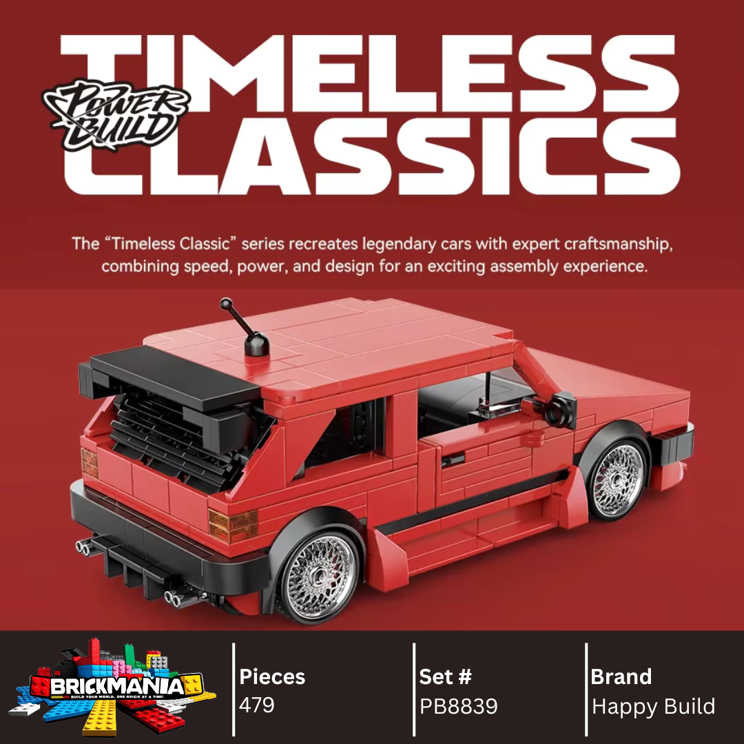 Happy Build PB8839 Timeless Classic - Golf Building Toy Set | 479 PCS | Buildable Car with Display Container