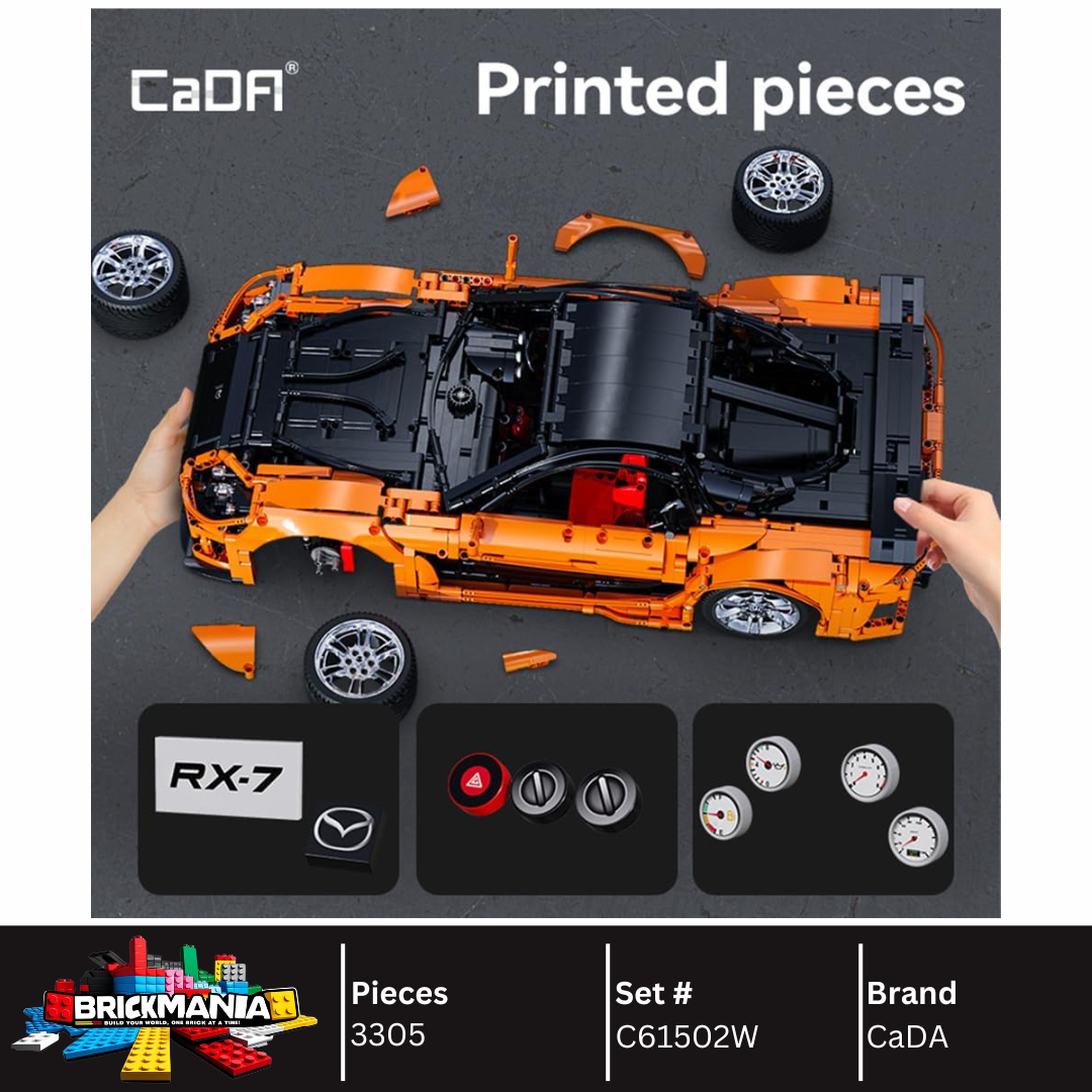CaDA C61502W Mazda RX-7 Building Toy Set | 3305 PCS