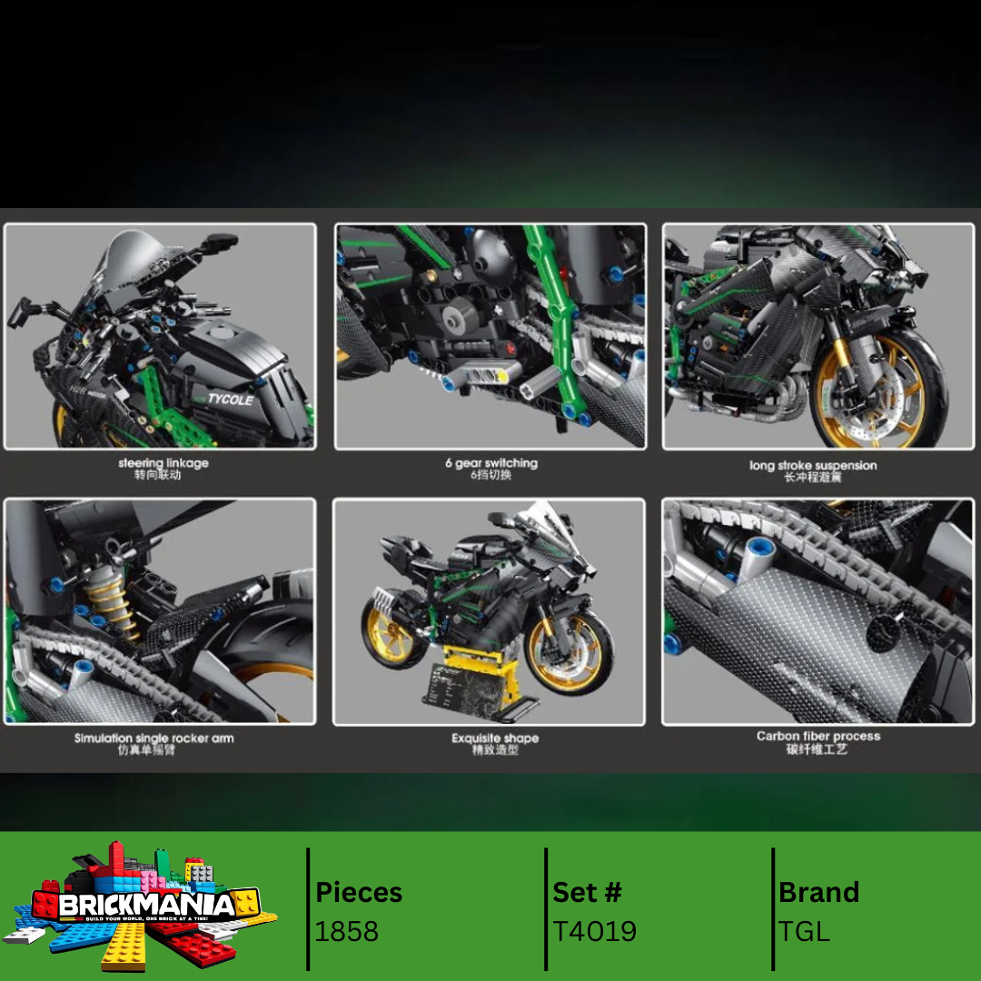 TGL T4019 Kawasaki H2R motor Building Toy Set | 1858 PCS