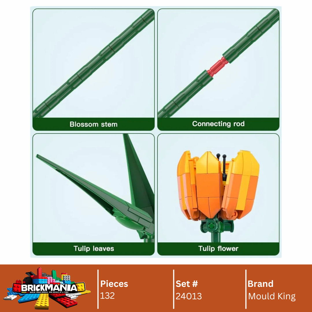 Mould King 24013 Tulip Flower Building Toy Set | 132 PCS