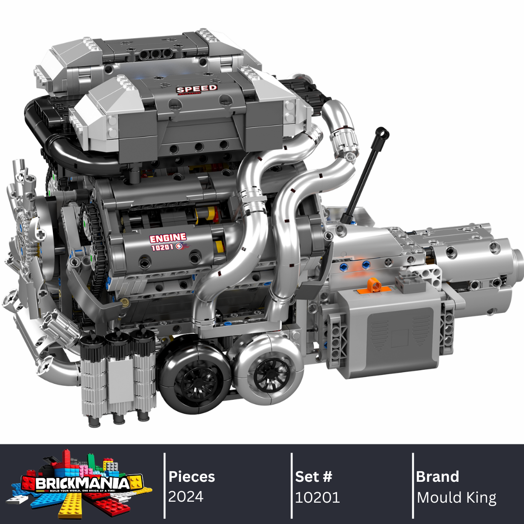 Mould King 10201 Motorised Hypercar W16 Engine & Gearbox Building Set | 2,024 Pcs