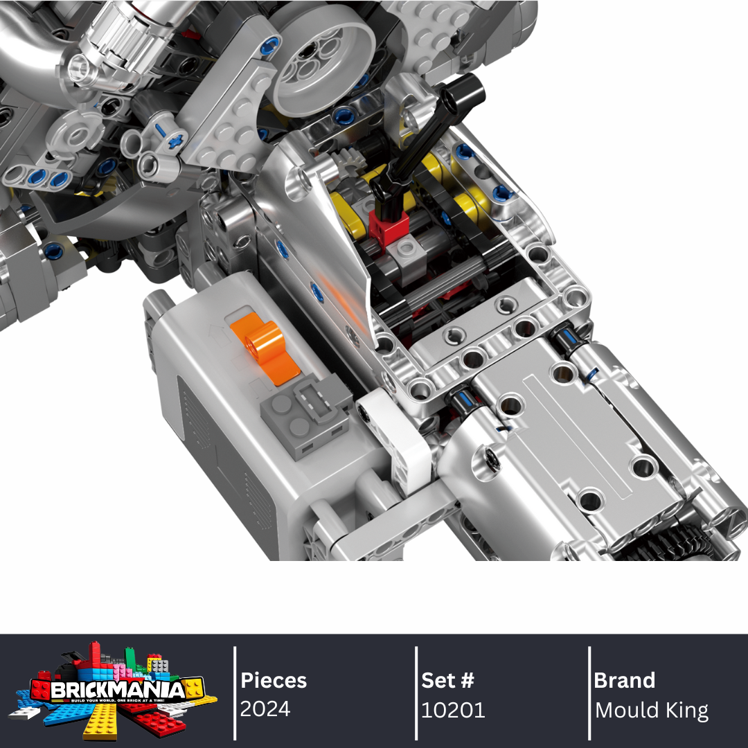 Mould King 10201 Motorised Hypercar W16 Engine & Gearbox Building Set | 2,024 Pcs
