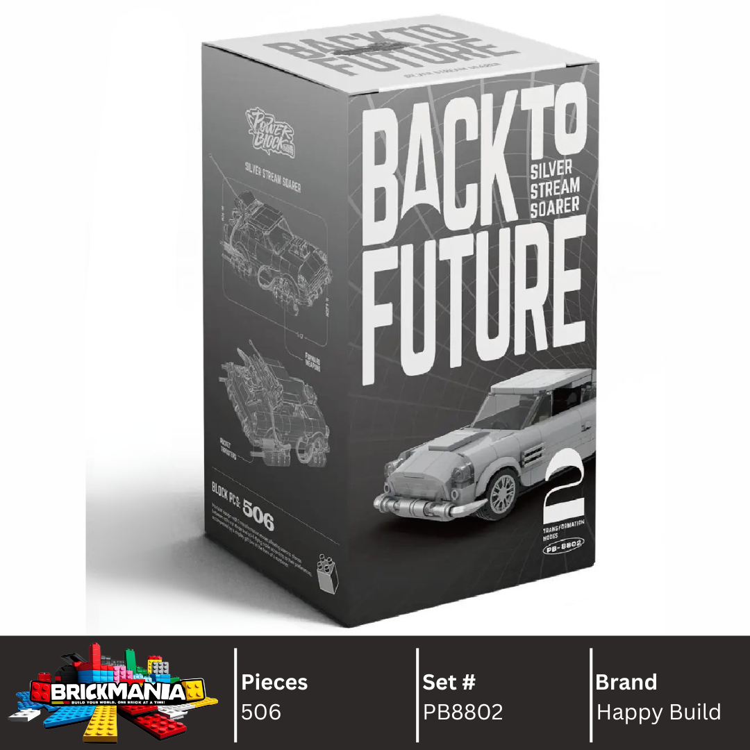 Happy Build PB8802 Silver Stream Soarer Building Toy Set | 506 PCS | Buildable Sports Car with Display Container