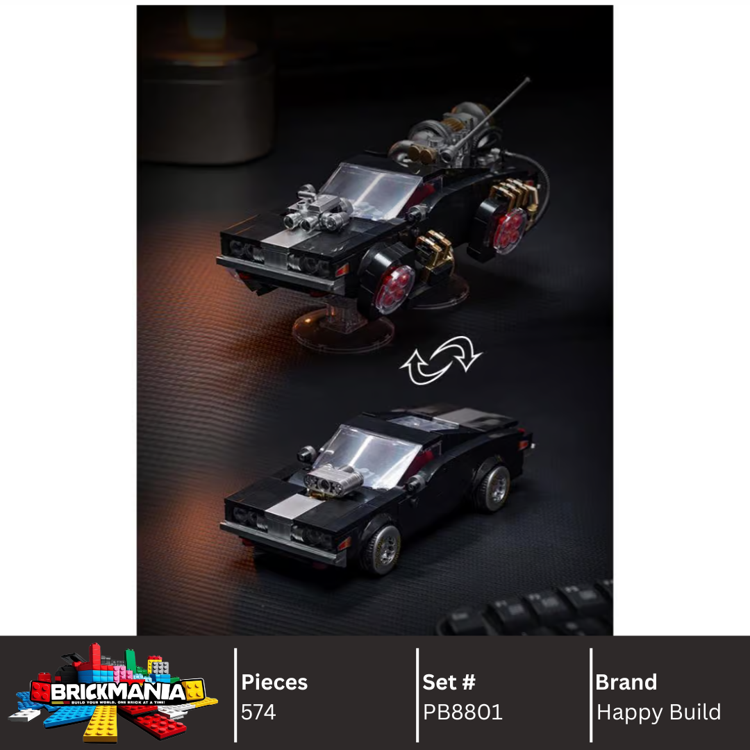 Happy Build PB8801 Shadow Sprinter Building Toy Set | 582 PCS| Buildable Sports Car with Display Container