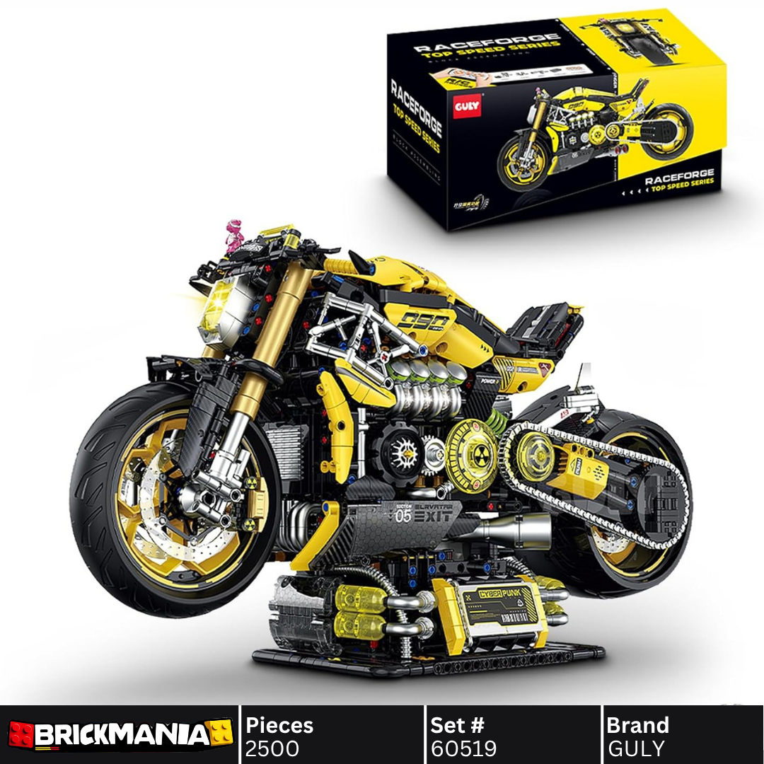 GULY 60519 Cyberpunk Motorcycle Building Set | 2500 PCS – Brickmania