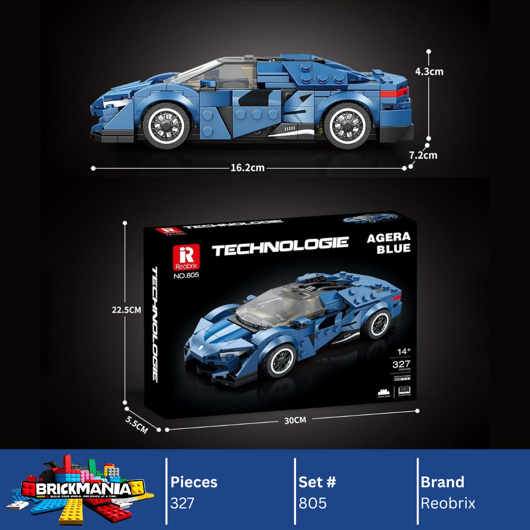 Reobrix 805 Agera Blue Building Toy Set | 327 PCS