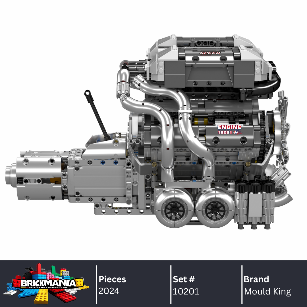 Mould King 10201 Motorised Hypercar W16 Engine & Gearbox Building Set | 2,024 Pcs