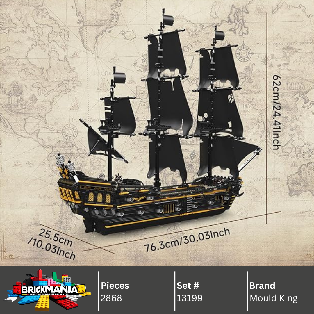 Mould King 13199 Black Pearl Pirates Ship Building Toy Set | 2868 PCS