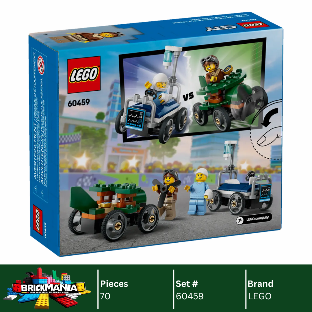 LEGO 60459 Airplane vs. Hospital Bed Race Car Pack | 70 PCS