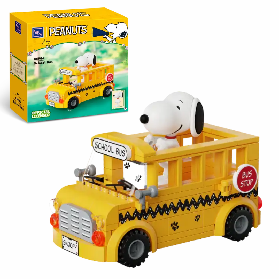 Pantasy 86906 Snoopy School Bus Building Toy Set | 300 PCS