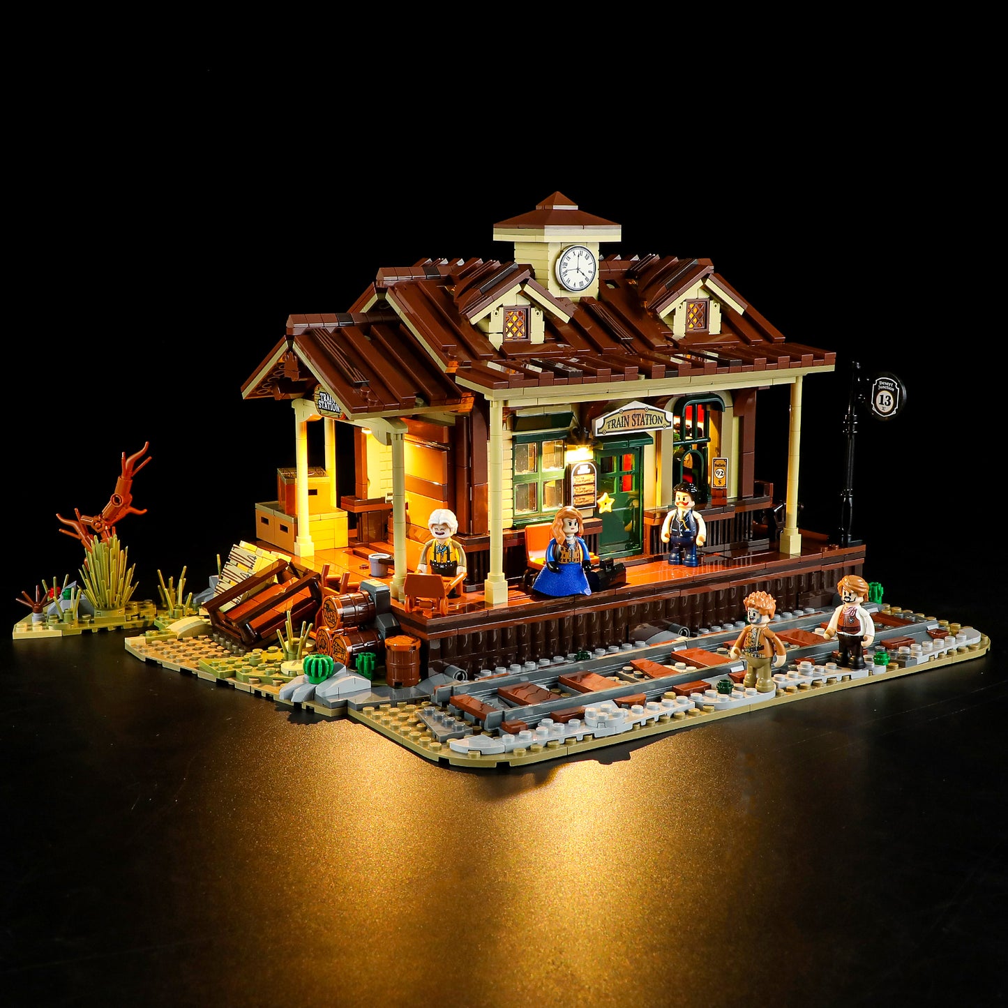 Lumibricks F9039 West Train Station Building Toy Set | 1974 PCS