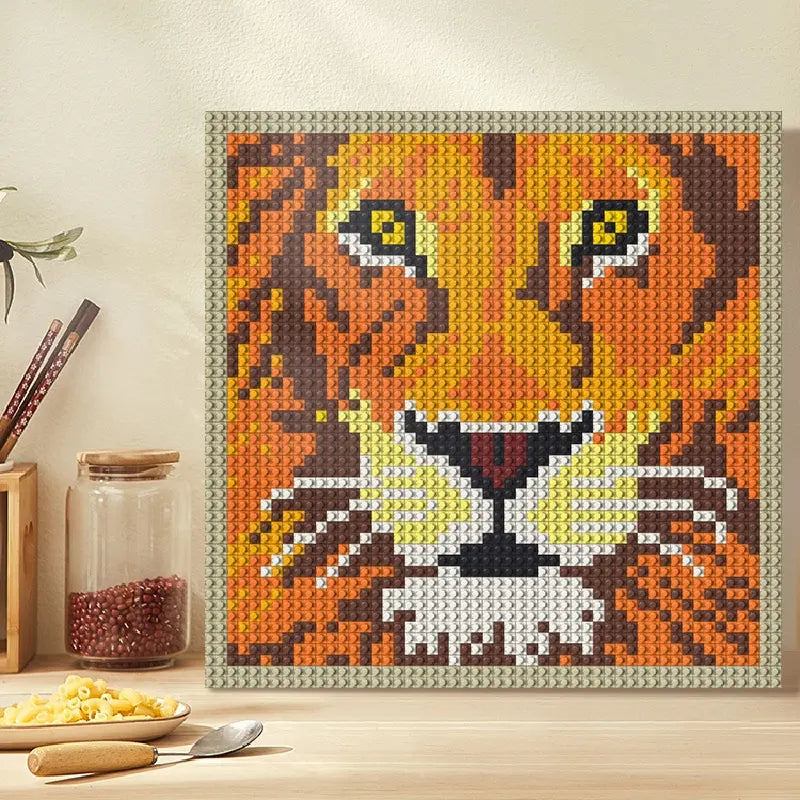N0168 Lion Mosaic Wall Art | 2304 PCS