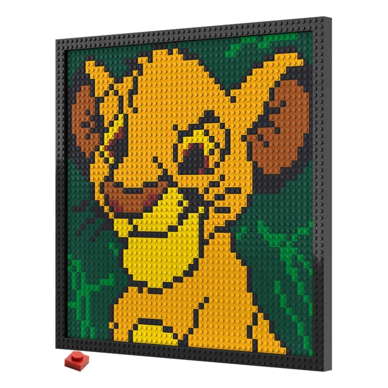 N0134 Simba Lion King Mosaic Wall Art | 2304 PCS