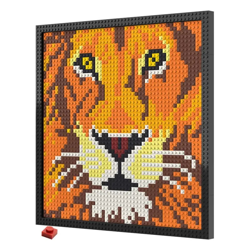 N0168 Lion Mosaic Wall Art | 2304 PCS