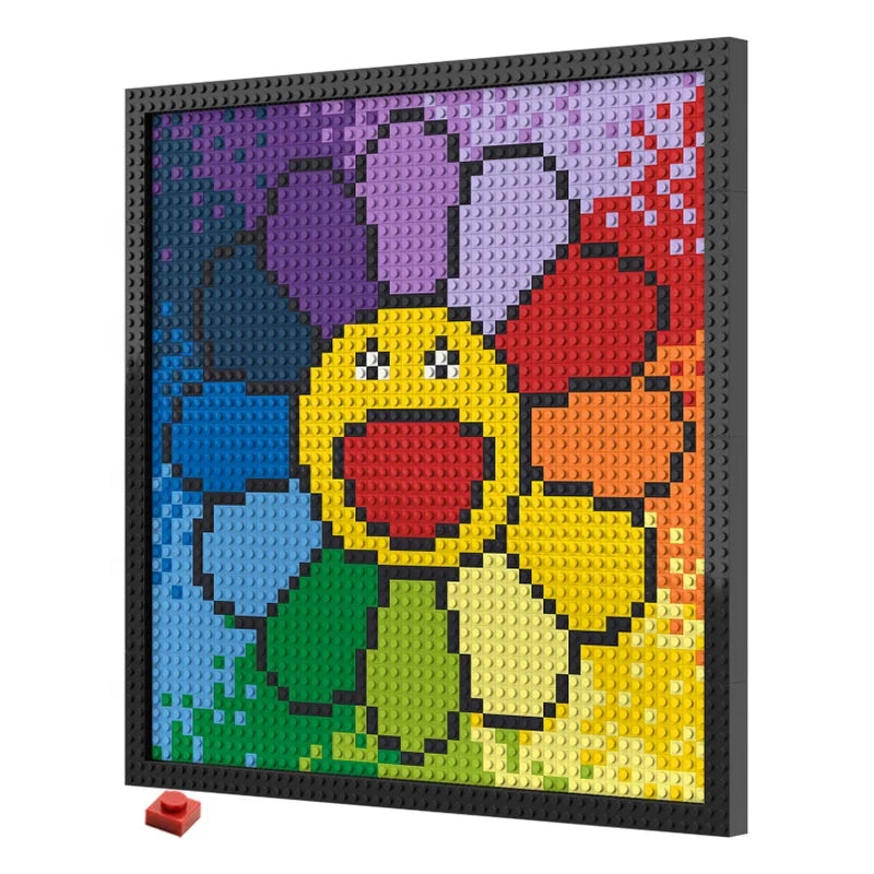N0144 Rainbow Flower Mosaic Wall Art | 2304 PCS