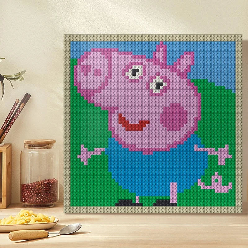 N0058 George Pig Mosaic Wall Art | 2304 PCS