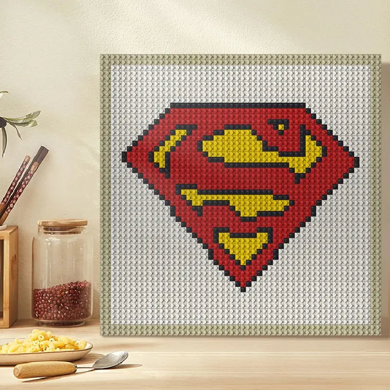 N0067 Superman Logo Mosaic Wall Art | 2304 PCS