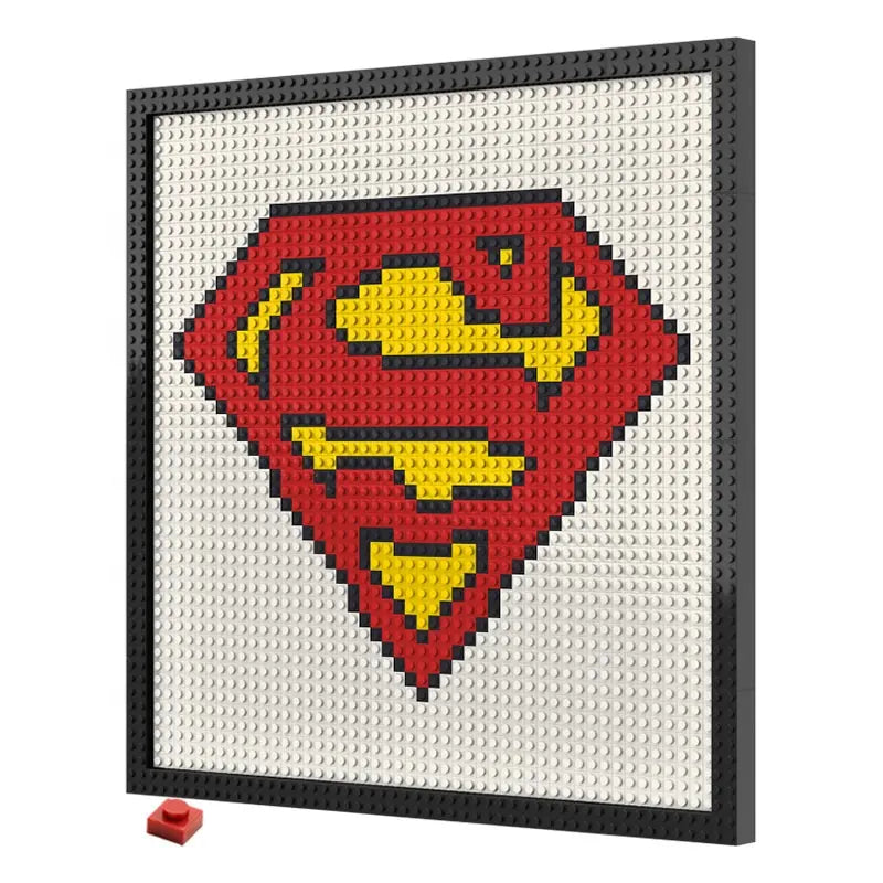 N0067 Superman Logo Mosaic Wall Art | 2304 PCS
