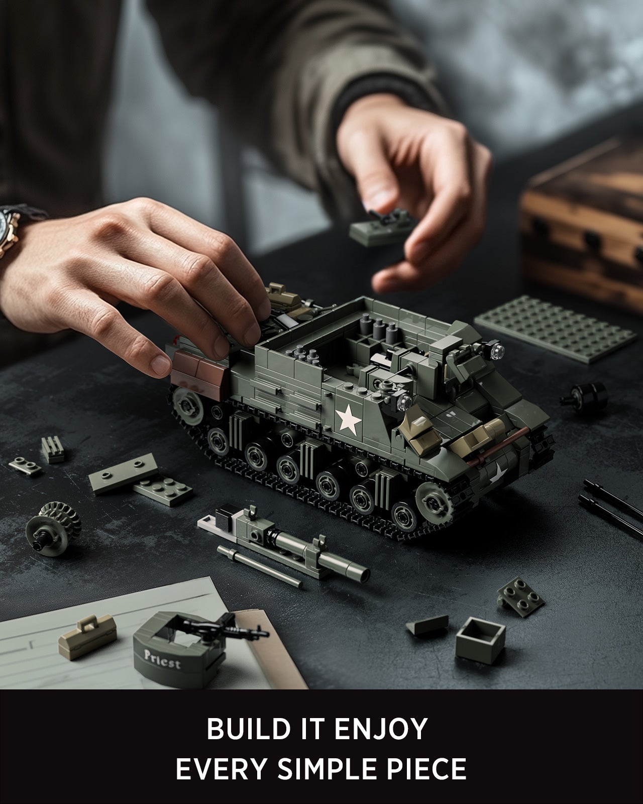 Nifeliz NF10336 M7 Priest Tank Model Building Set | 646 PCS