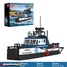 Mould King 10084 Police Boat Building Toy Set | 413 PCS