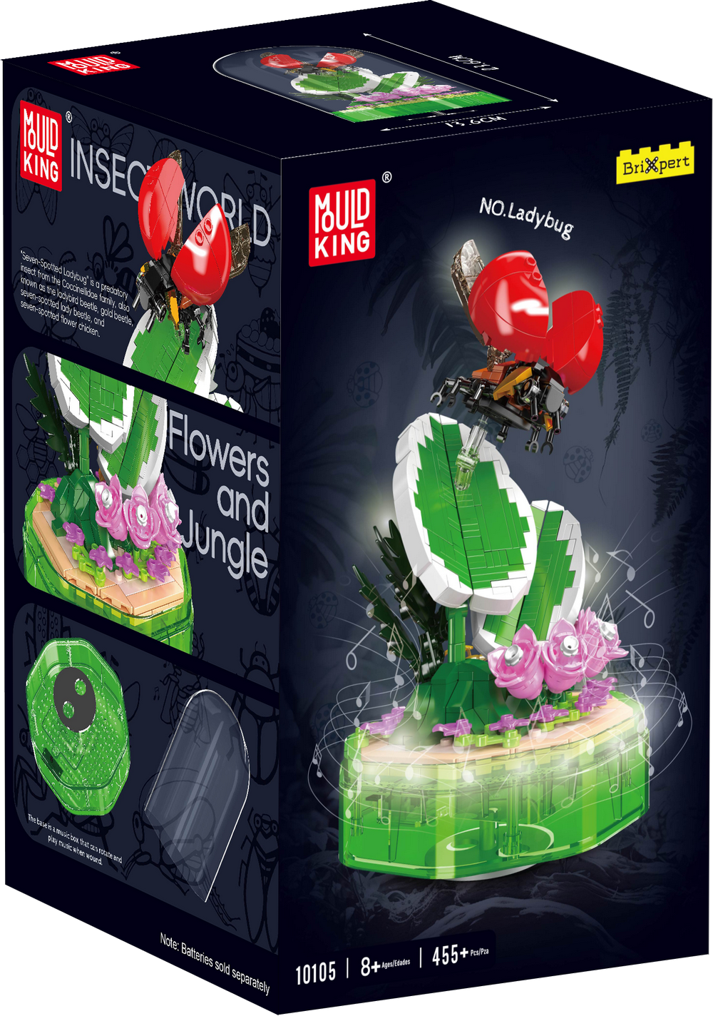 Mould King 10105 Ladybug Music Box with Lightning Building Toy Set | 455 PCS