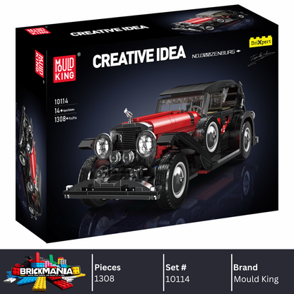 Mould King 10114 Vintage Convertible Car Model Building Toy Set | 1308 PCS