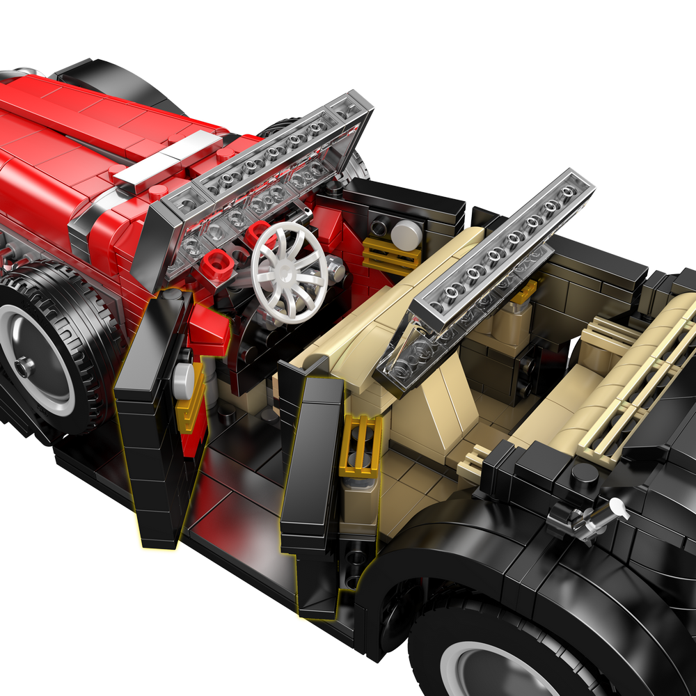 Mould King 10114 Vintage Convertible Car Model Building Toy Set | 1308 PCS