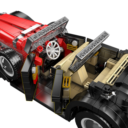 Mould King 10114 Vintage Convertible Car Model Building Toy Set | 1308 PCS