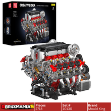 Mould King 10130 Ferrari 488 Motorised V8 Engine Building Toy Set | 2718 PCS