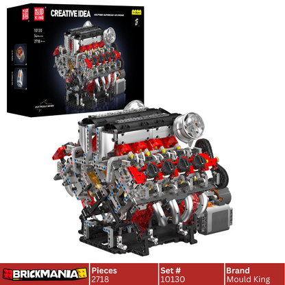 Mould King 10130 Ferrari 488 Motorised V8 Engine Building Toy Set | 2718 PCS