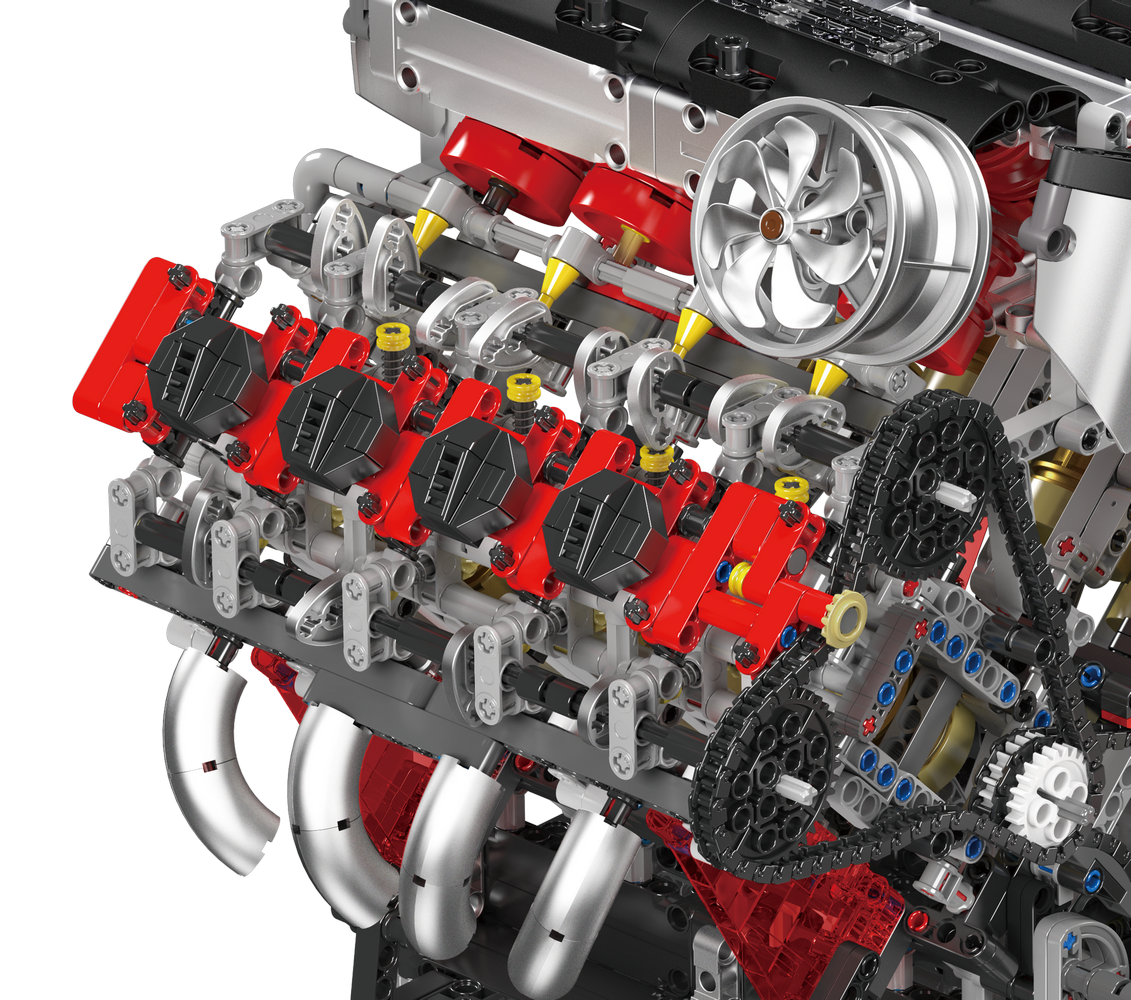 Mould King 10130 Ferrari 488 Motorised V8 Engine Building Toy Set | 2718 PCS