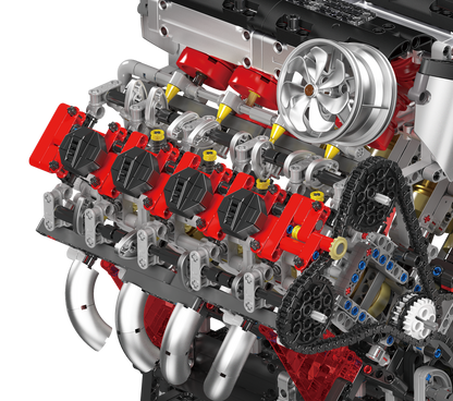 Mould King 10130 Ferrari 488 Motorised V8 Engine Building Toy Set | 2718 PCS