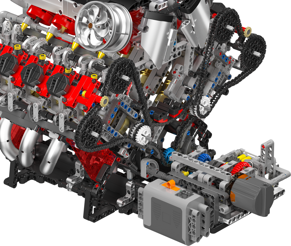 Mould King 10130 Ferrari 488 Motorised V8 Engine Building Toy Set | 2718 PCS
