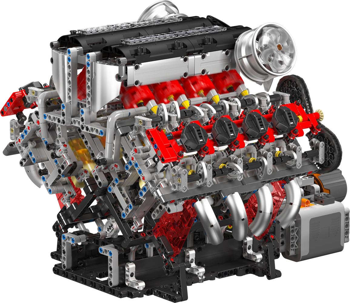 Mould King 10130 Ferrari 488 Motorised V8 Engine Building Toy Set | 2718 PCS