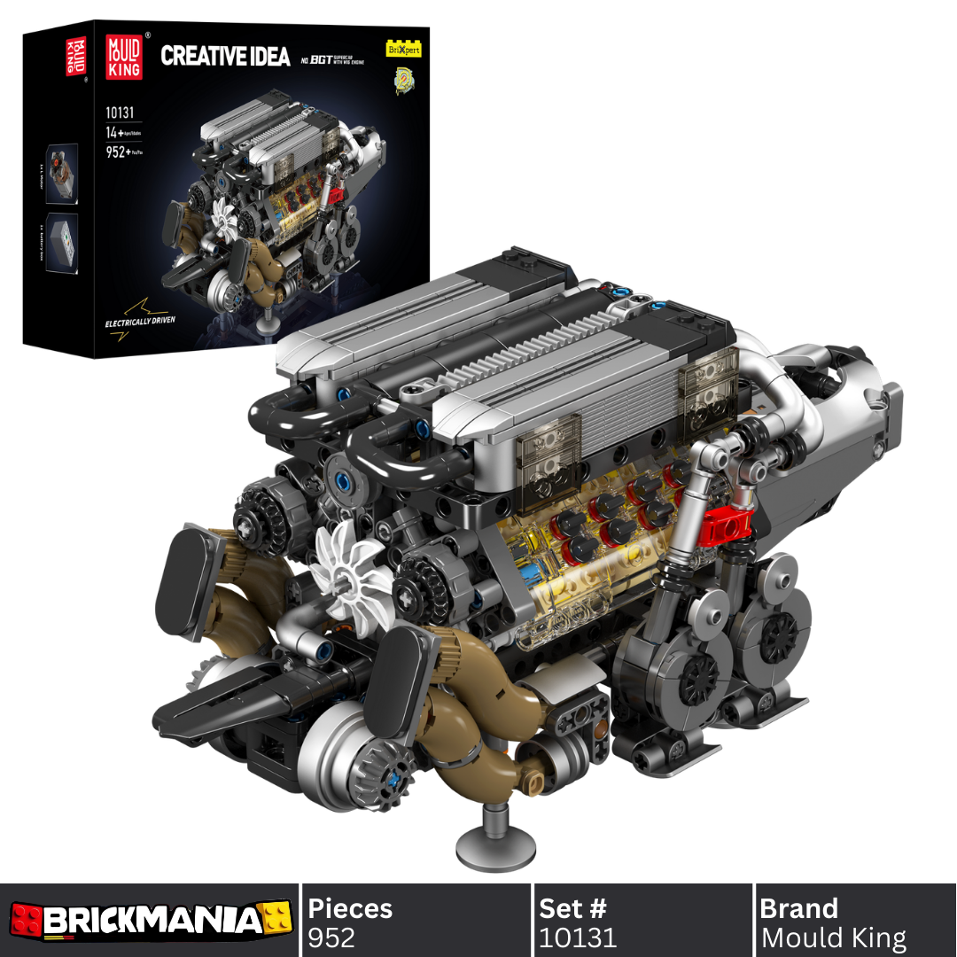 Mould King 10131 Motorized Bugatti W16 Engine Building Toy Set | 952 PCS