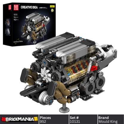 Mould King 10131 Motorized Bugatti W16 Engine Building Toy Set | 952 PCS