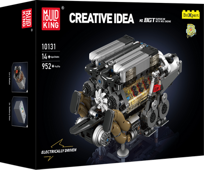 Mould King 10131 Motorized Bugatti W16 Engine Building Toy Set | 952 PCS