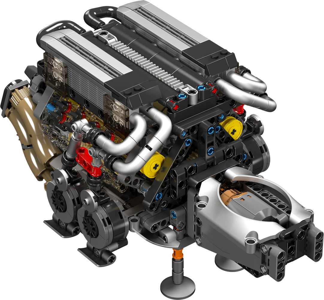 Mould King 10131 Motorized Bugatti W16 Engine Building Toy Set | 952 PCS