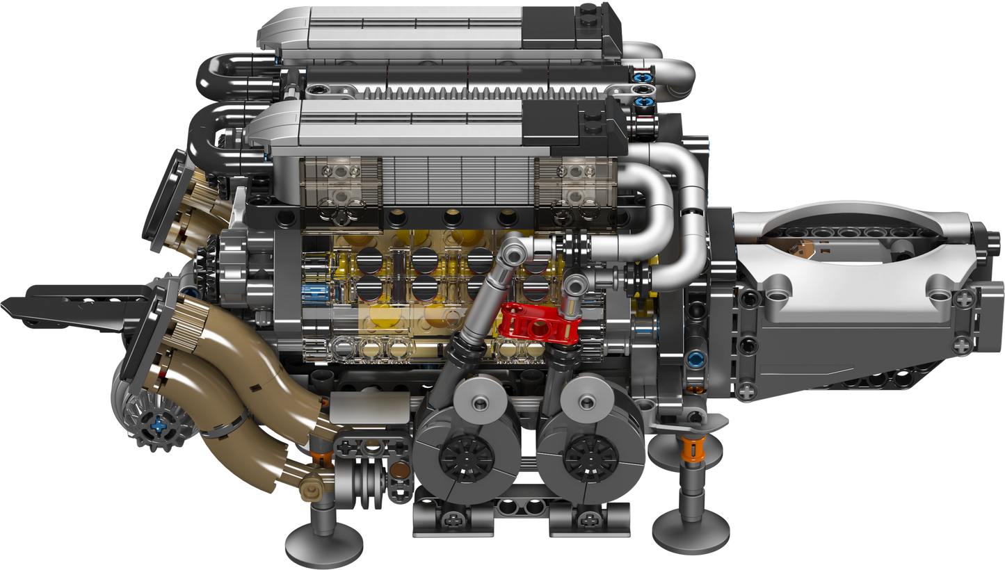 Mould King 10131 Motorized Bugatti W16 Engine Building Toy Set | 952 PCS