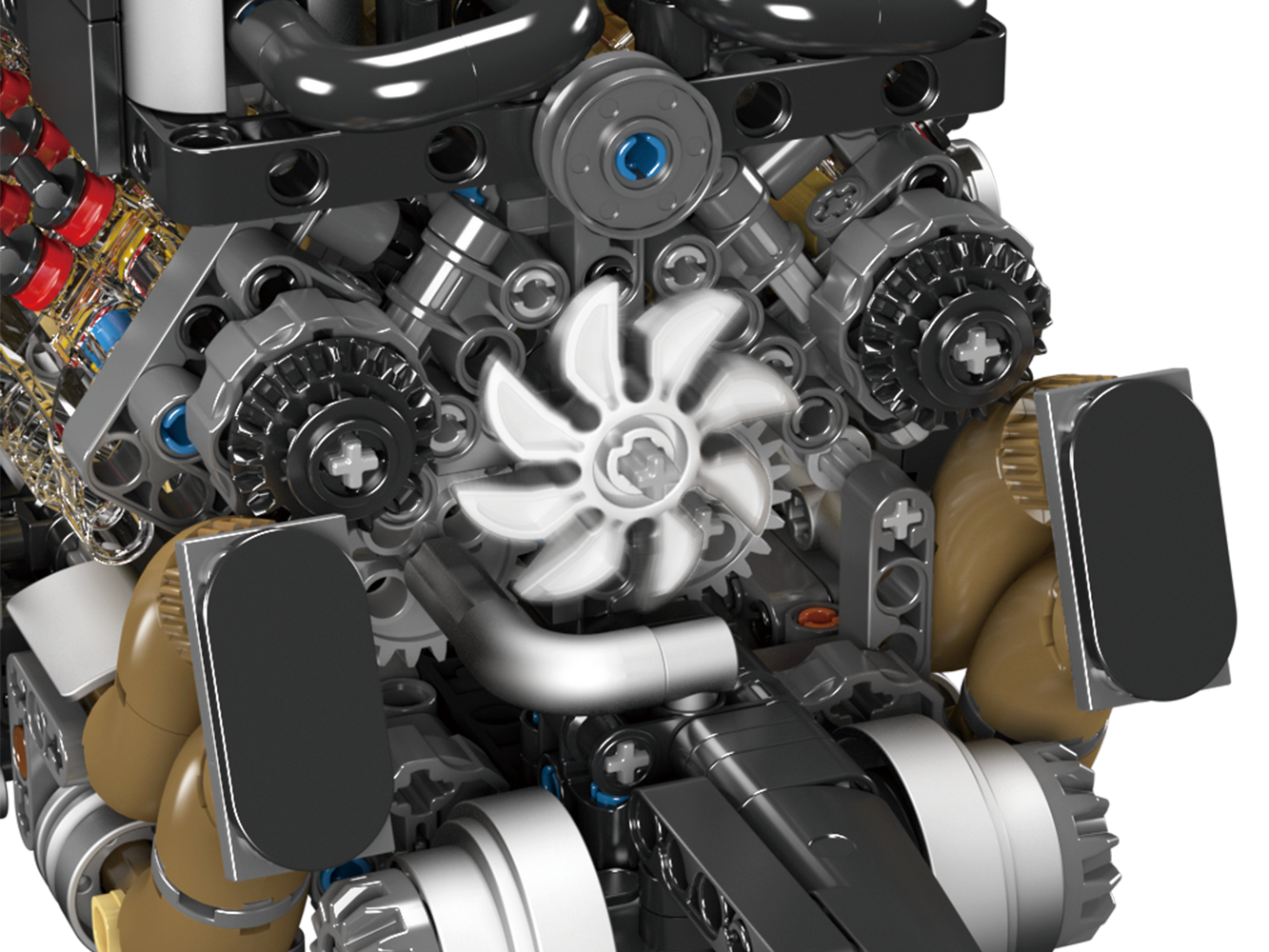 Mould King 10131 Motorized Bugatti W16 Engine Building Toy Set | 952 PCS