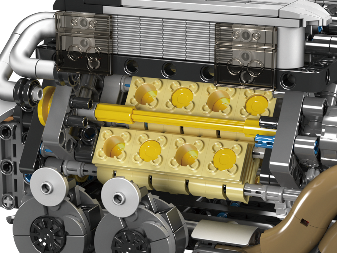 Mould King 10131 Motorized Bugatti W16 Engine Building Toy Set | 952 PCS