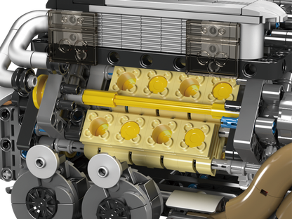 Mould King 10131 Motorized Bugatti W16 Engine Building Toy Set | 952 PCS
