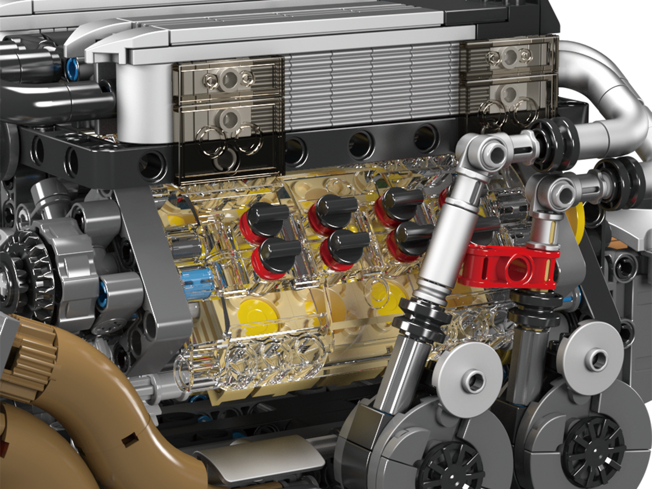 Mould King 10131 Motorized Bugatti W16 Engine Building Toy Set | 952 PCS
