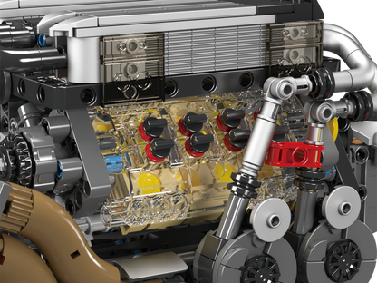Mould King 10131 Motorized Bugatti W16 Engine Building Toy Set | 952 PCS