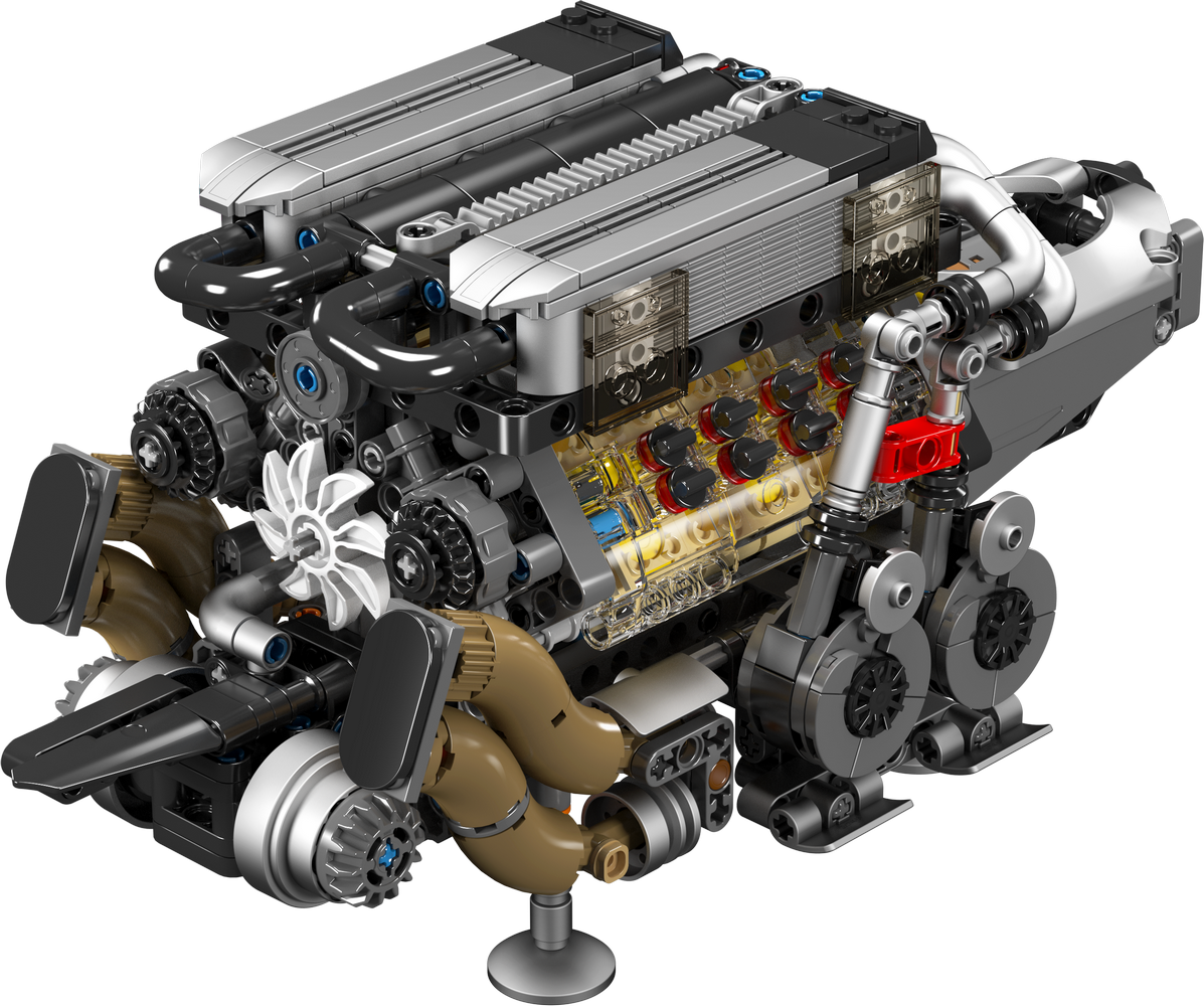 Mould King 10131 Motorized Bugatti W16 Engine Building Toy Set | 952 PCS