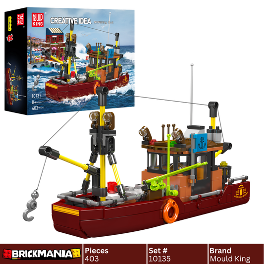 Mould King 10135 Angling Boat Building Toy Set | 403 PCS